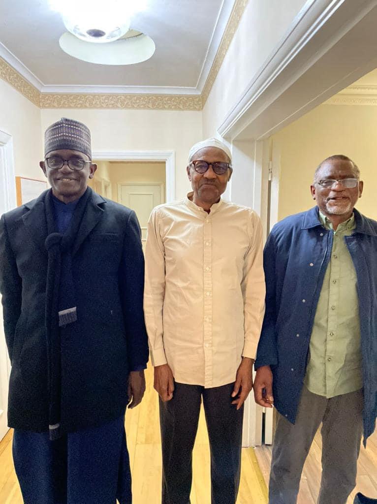 Matters at Hand… Education Minister Mal. Adamu Adamu together with Mr. President at London this night!!
#we.... Waiting for the outcome😂😂