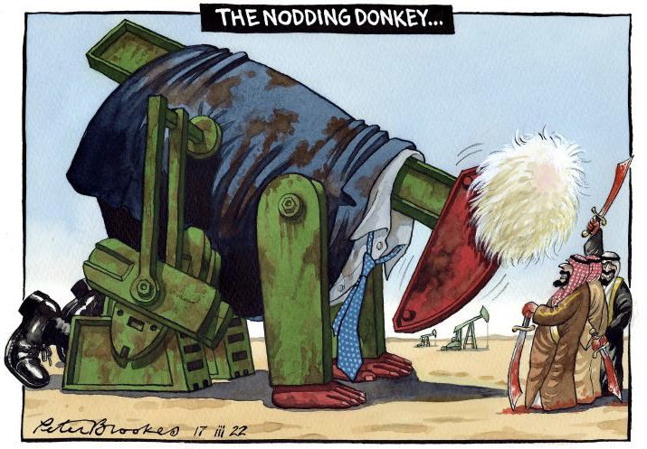 Cartoon4sale's tweet photo. Peter Brookes on #BorisJohnson #Russia #SaudiArabia #Ukraine #UkraineRussiaWar #RussianGas #SaudiExecutions – political cartoon gallery in London https://t.co/dePcTdnXF6 https://t.co/tDrH4C3aKh