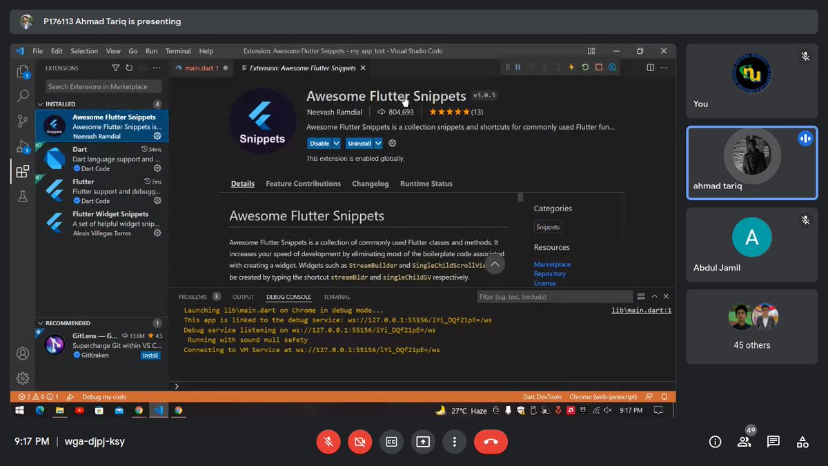AbdulSubhanMian's tweet photo. Day 2/15😇
@iahmadtariq
@abduljamilza
#15DaysFlutterChallenge
#GDSC #GDG #flutter 
@FlutterDev @GDSC_NUCES https://t.co/pyIILvu8X5