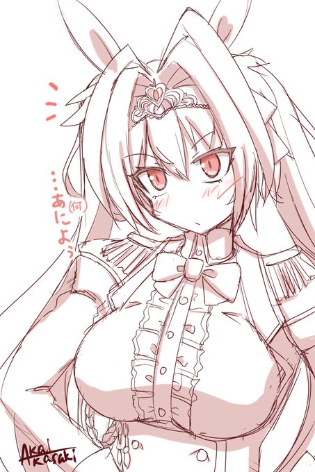 勢い描きの前回で足りてない所なんかを、忘れない内に直してみる(跳ねてるインテークアホ毛が左右だったり、左のリボンとか) 