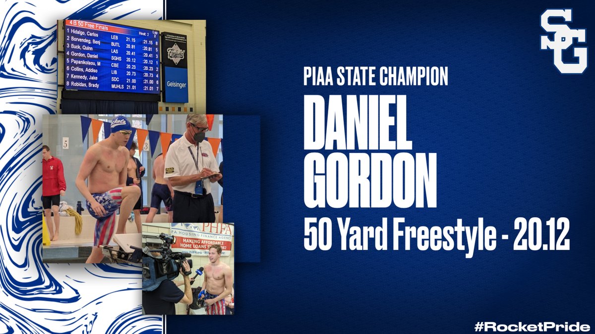 SGASD_Athletics's tweet image. STATE CHAMP!!!!

Daniel Gordon takes GOLD in the 50 Free @PIAASports Swimming Championship tonight!!!!

Great Job Daniel!!!!

Will compete tomorrow in the 100 Free where he is the top seed!!

#RocketPride