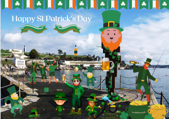 LookIIPlymouth's tweet photo. We're getting into the spirit for St Patrick's Day down on West Hoe pier in Plymouth... #Plymouth #StPatricksDay #stpatricksday2022 #SaintPatricksDay #LookII #LookIIPlymouth https://t.co/BYCZBab4CL