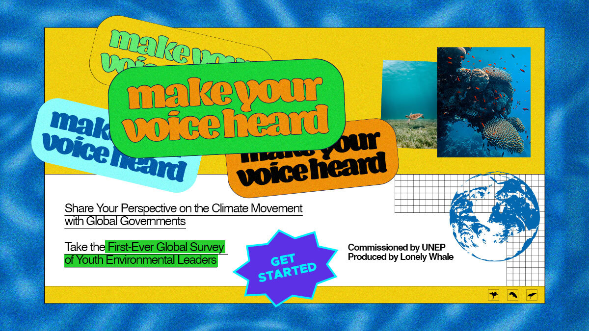 Youth environmental leaders, make your voice heard! 🗣 Take the first-ever survey of global youth under the age of 25: research.net/r/youth-global…
All answers are anonymous + your feedback will be included in a new paper commissioned by <a href="/UNEP/">UN Environment Programme</a> produced by @LonelyWhale.