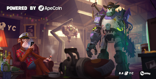 We are super excited to be unveiling the teaser image of the P2E game we are currently developing with <a href="/BoredApeYC/">Bored Ape Yacht Club 🍌</a> that will be adopting the <a href="/apecoin/">ApeCoin</a>