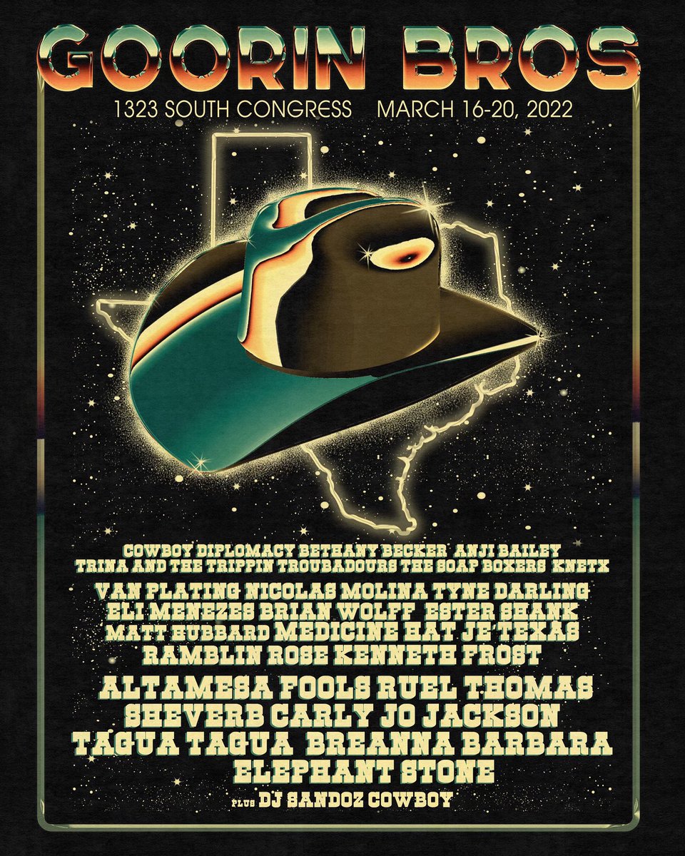 🎩The Soap Boxers are coming to <a href="/GoorinBros/">Goorin</a> on South Congress this Saturday, March 19th at 6 p.m.🤠

#SouthCongress #Austin #Texas #ATX #ATXmusic #AustinMusic