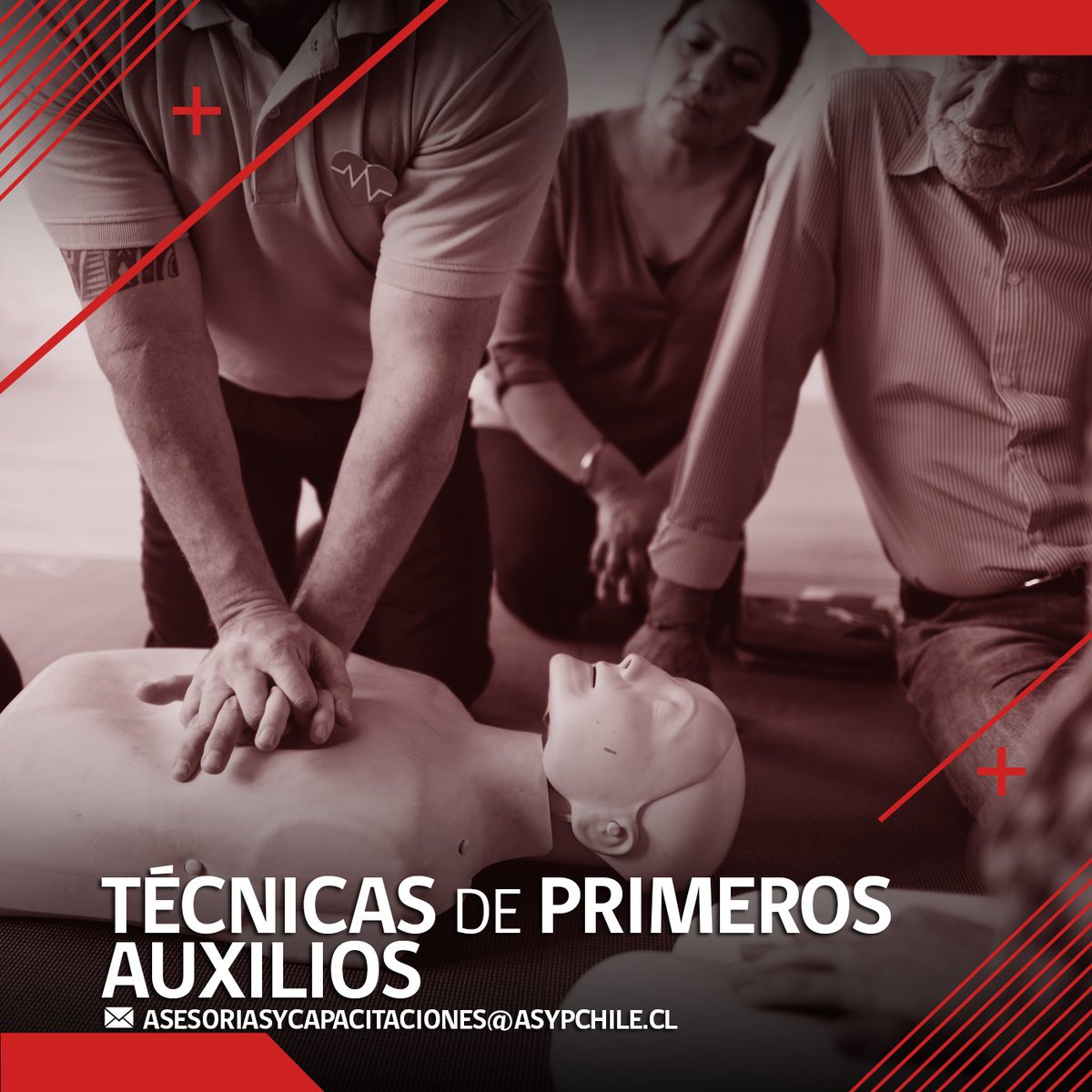 ASPChile's tweet photo. Técnicas de Primeros Auxilios. 
Con una duración de 8 horas, comprenderás cómo proceder en una estabilización e inmovilización para el traslado de un afectado a un centro médico en circunstancias extraordinarias. 

Escríbenos a 📧 asesoriasycapacitacion@asypchile.cl.

#ASyP https://t.co/ifi1XG2vi3
