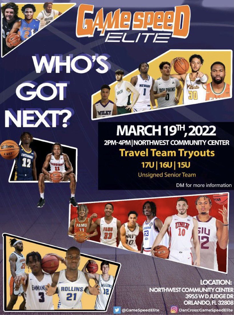 FloridaGetDown's tweet photo. #Gamespeedelite will be having Final tryouts , this Saturday, March 19, 2022.
Northwest Community Center. 2:00PM-4:00PM
16U, 17U
Who Got Next!?
#Whosgotnext #aaubasketball #gamespeed #orlandobasketball #prephoopsfl #prephoopsflorida #floridahoops #ontheradarhoops #maxpreps https://t.co/q44t1rMyVs