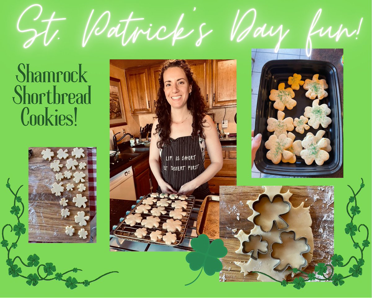 CottaStephanie's tweet photo. Prepping for St. Patrick’s Day with a little bit of baking. ☘️ This shortbread cookie recipe has been in the family for 100 years! These cookies are SO yummy and my favorites! #stpatricksday #stpatricksdaycookies #fourleafclover #shamrock #shamrockcookies #authorlife #writerslife https://t.co/0CnahDYLPu