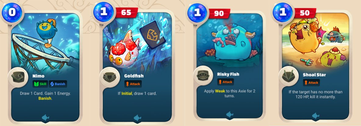 Darkroamer1's tweet photo. Could the triple aqua meta be back in @AxieInfinity Origin??? 

The focus being on Shoal Star and dealing 200 dmg to each axie as fast as possible. 

We know that it's likely that players will have 3 energy each turn. Imagine Goldfish > Nimo > 2 risky fishes > Shoal Star finish https://t.co/IvQdGgw97G