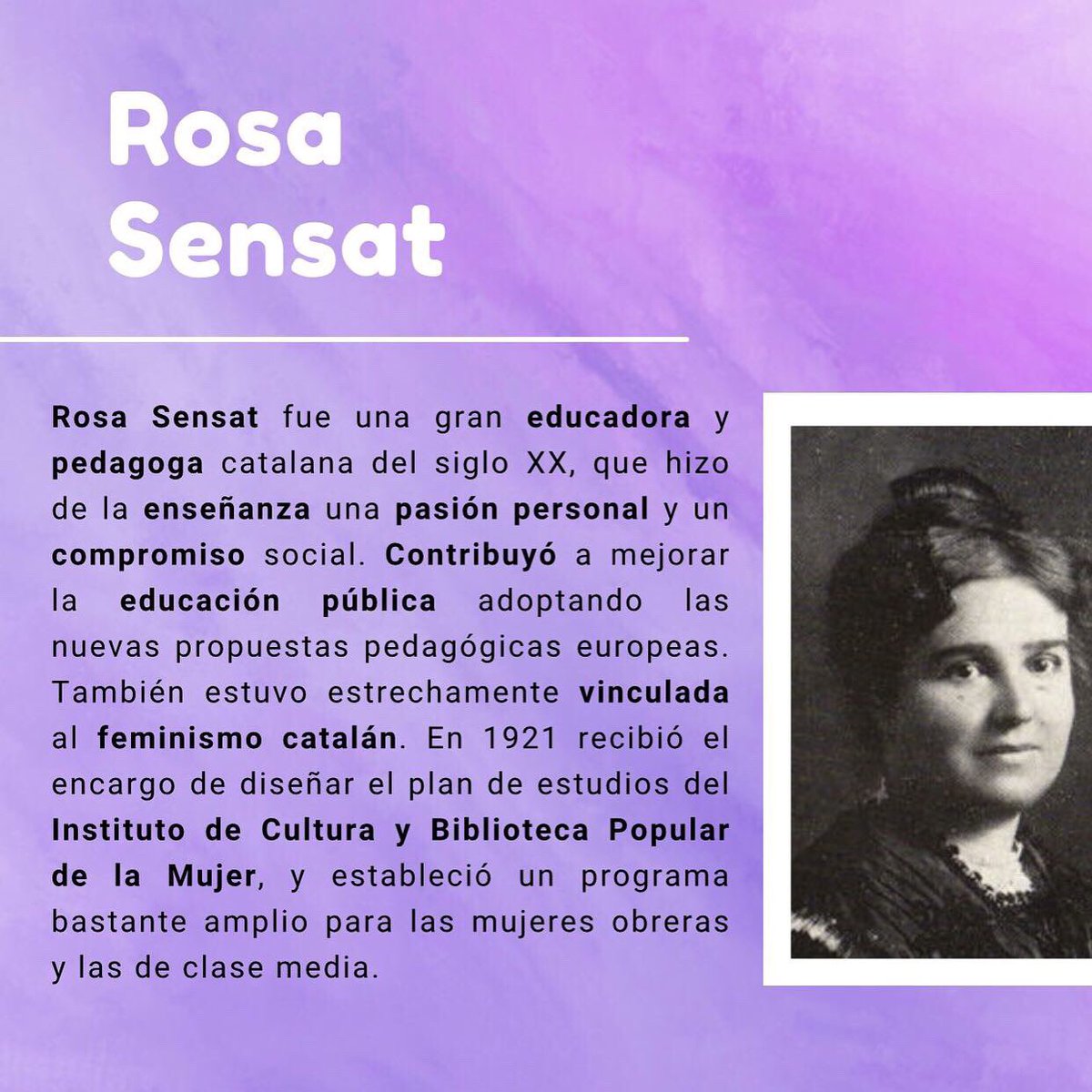 centre_fad's tweet photo. Seguimos conmemorando a grandes mujeres que aportaron a la educación a lo largo de la historia. Rosa Sensat fue una de ellas, ¿ya la conocías?📚

#FAD https://t.co/SQkT1rcrJO