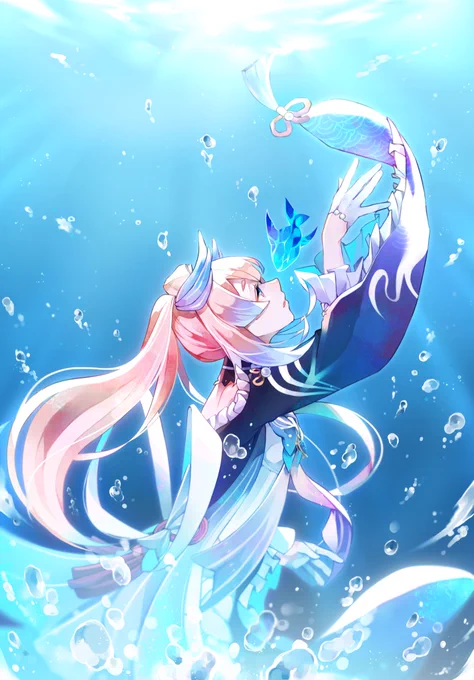 #原神 #真珠の智珊瑚宮心海 
制作過程はリプツリーにて 