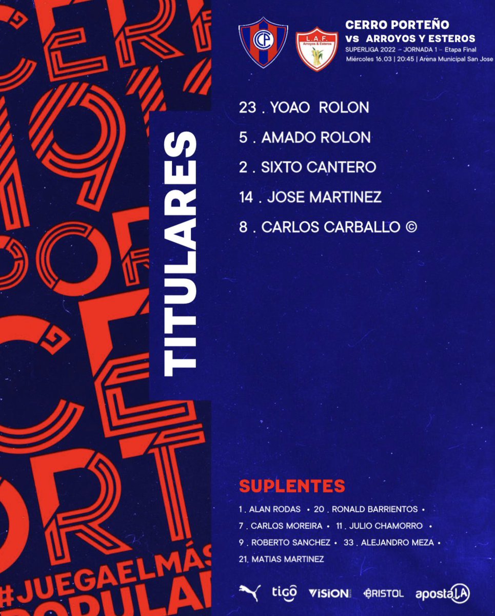 Superliga APF | ¡Equipo confirmado!

Estos son los elegidos para enfrentar a Arroyos y Esteros por la Jornada 1 de la Etapa Final, dirigidos técnicamente por Eduardo González.

#LaPasiónDelPueblo🔵🔴