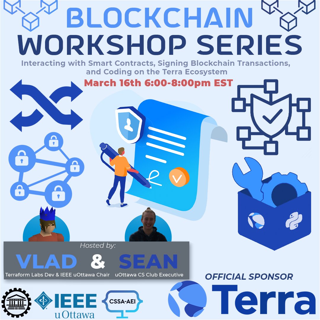 Join us on Twitch for Workshop #2 of DFTC's Blockchain Workshop Series:
twitch.tv/terrahackathon