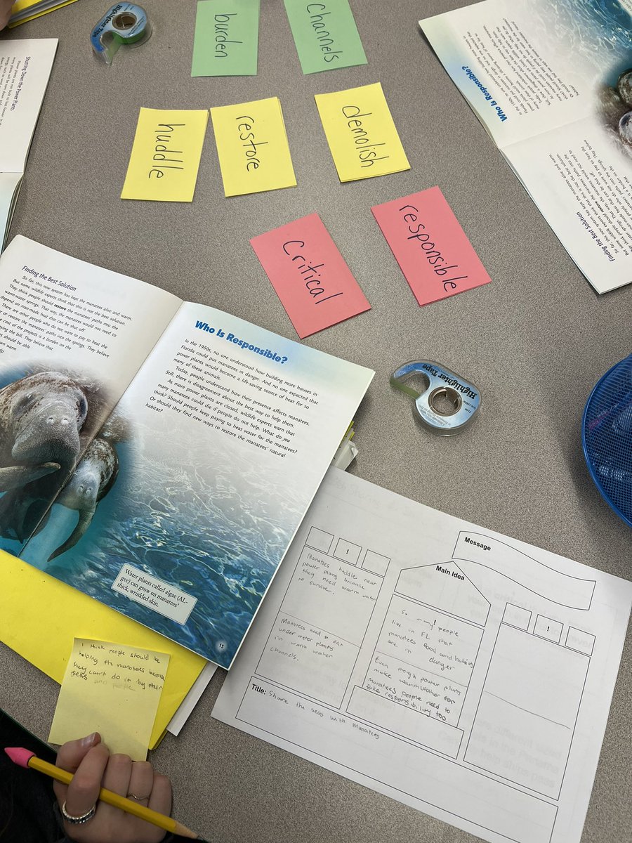 Chunking NF this week to build summaries w/ our own castle graphic organizer. We learn how writers use structures and text features to develop a main idea. Readers can then apply their learning to their own lives. <a href="/cals318/">Christy Callahan</a> #beproudbedale #medfieldps