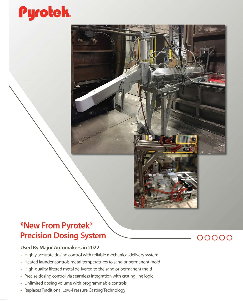pyrotekinc's tweet photo. #INNOVATION from #Pyrotek | Precision Dosing System | Used by Major #Automakers | Visit us at CastExpo 2022, April 23-26, in Columbus, Ohio, USA, to Learn More About This Technology #castexpo2022 https://t.co/A42HYp3xen