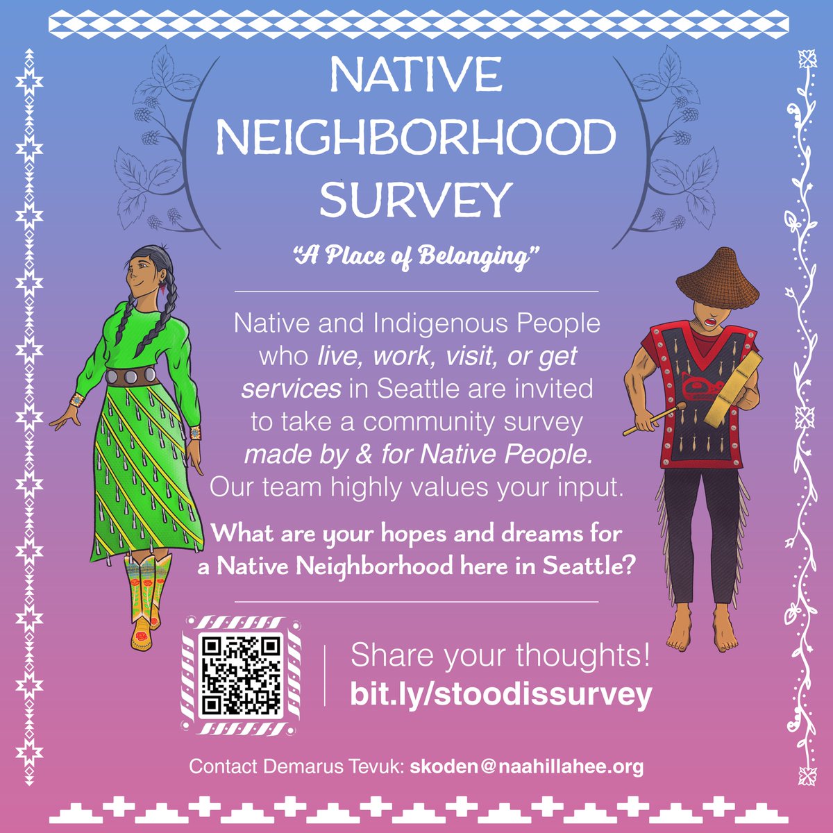 DemarusTevuk's tweet photo. Native &amp; Indigenous People who live, work, visit or get services in Seattle are invited to take a survey made by &amp; for Native People. Share your thoughts: https://t.co/MNmhlQOmMt https://t.co/JxQuFStylk