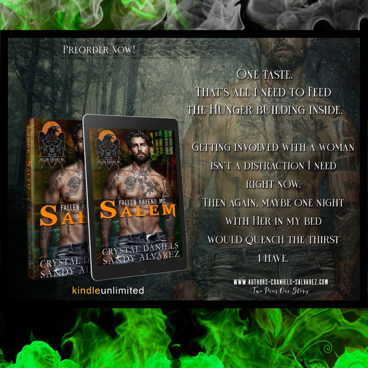UpstairsLibrary's tweet photo. #TEASERREVEAL #PREORDER She's mine, and they took her. Now I'm seeking vengeance. I won't stop until their blood stains the streets of Salem. Salem by @CrystalandSandy #FallenRavensMC https://t.co/VB3lbJ4j1D https://t.co/gsIMXK6ZVZ