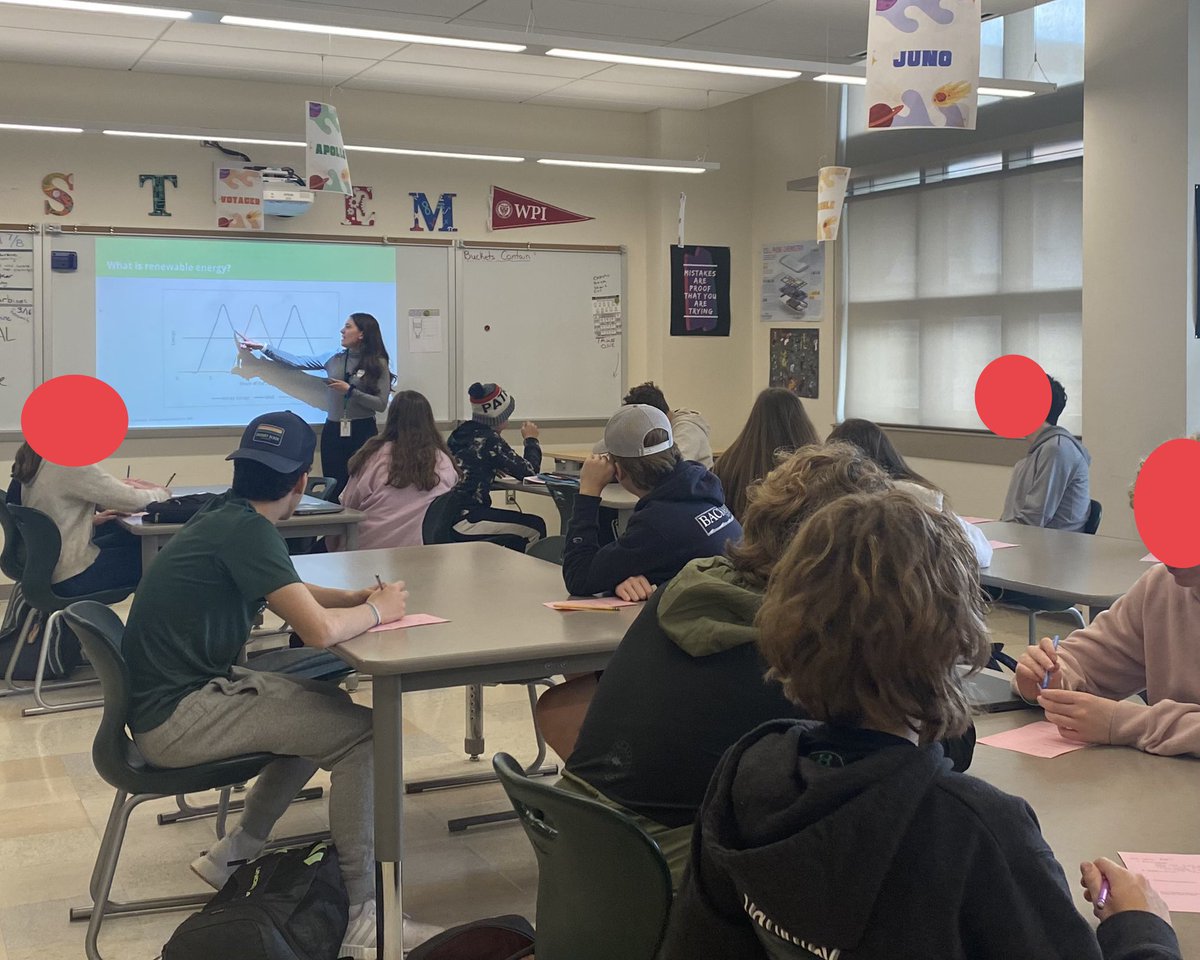 duxstem's tweet photo. Megan Murphy, Renewable Energy Engineer, visited our STEM 7/8 class today to tell us about how she builds Wind Turbines! What a great way to end our Wind Turbine Unit! https://t.co/C521iYTfqZ
