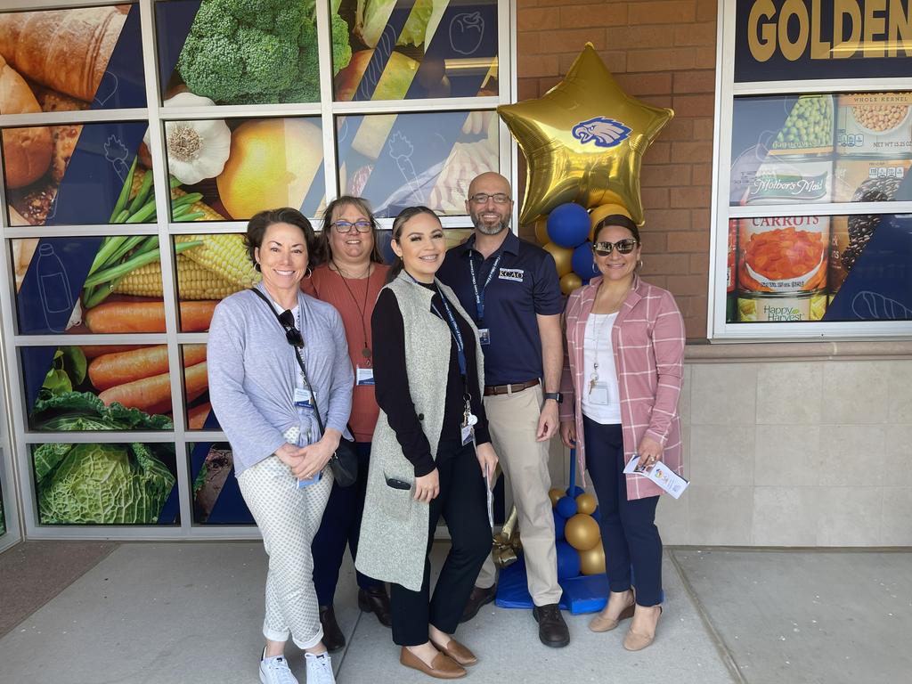 kings_coe's tweet photo. The KCOE Foster Youth Services staff and Superintendent of Schools had the privilege of attending the ribbon cutting ceremony of the Golden Eagle Pantry. The pantry is a resource for the students of WHCL that will ensure that all students have access to nutritious food. https://t.co/TQuL6qB2jC