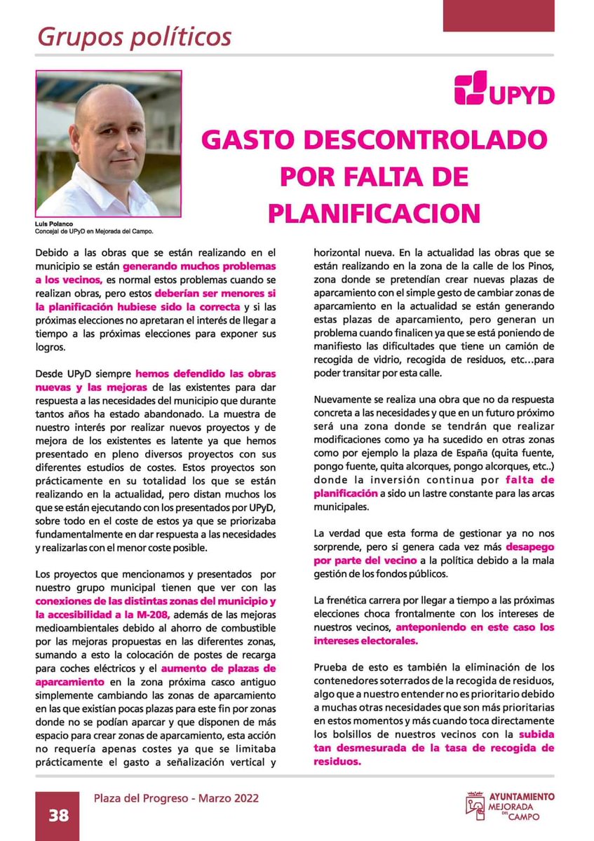 Nuestra última publicación en la revista 'Plaza del Progreso'
