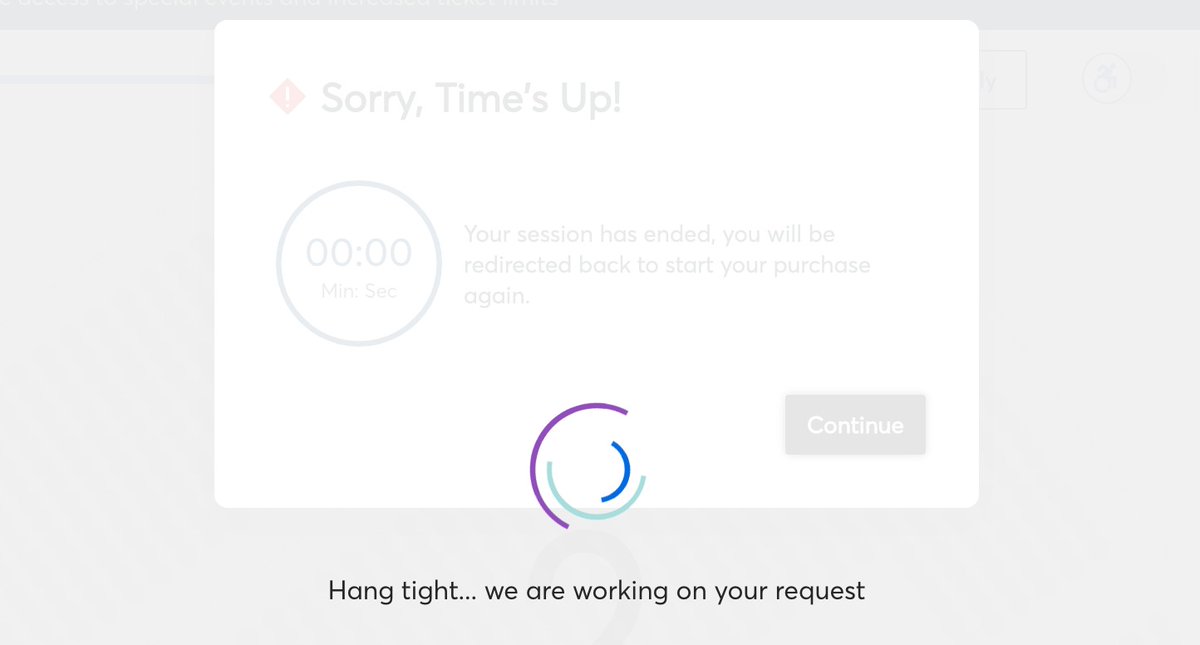Ian_rowan's tweet photo. @Ticketmaster, All day we have been trying to get 3 reserved seating tickets for the US GP but your website, after making us queue hours just fails every time before timing us out, you can see through the image it times out while waiting for an item to be added to the basket. https://t.co/Ukb0OlJUwr