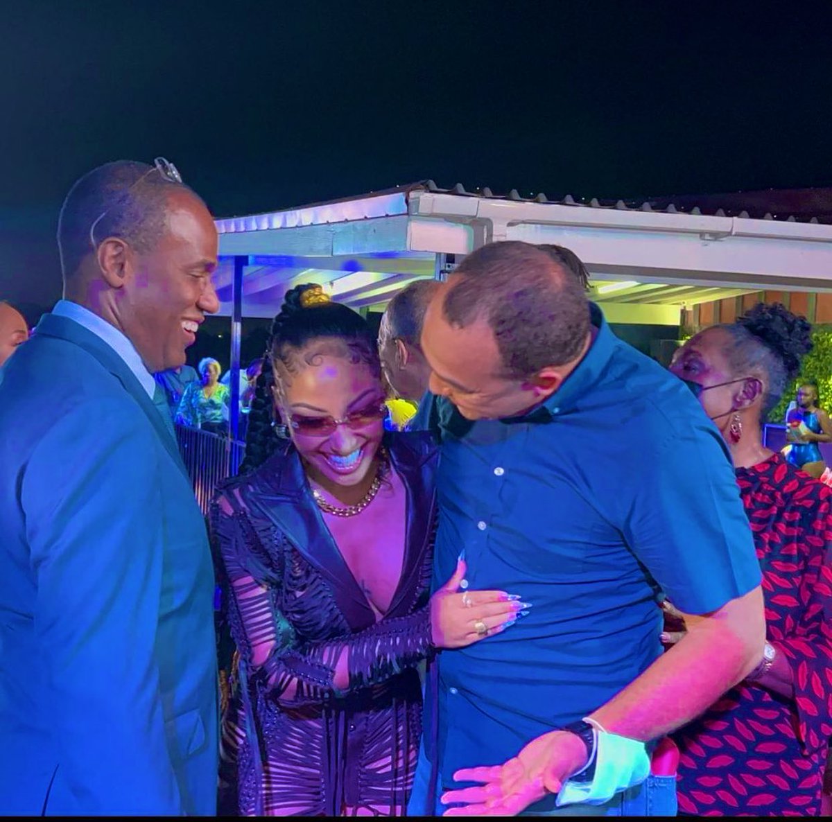 Shenfanpage's tweet photo. #ALPHAalbmlunch 
Ministers Chris Tufton, Dr. Clarke and Minister Olivia ‘Babsy’ Grange #ShenYeng 🐉🚀💿🇯🇲 https://t.co/x94SVApPRa