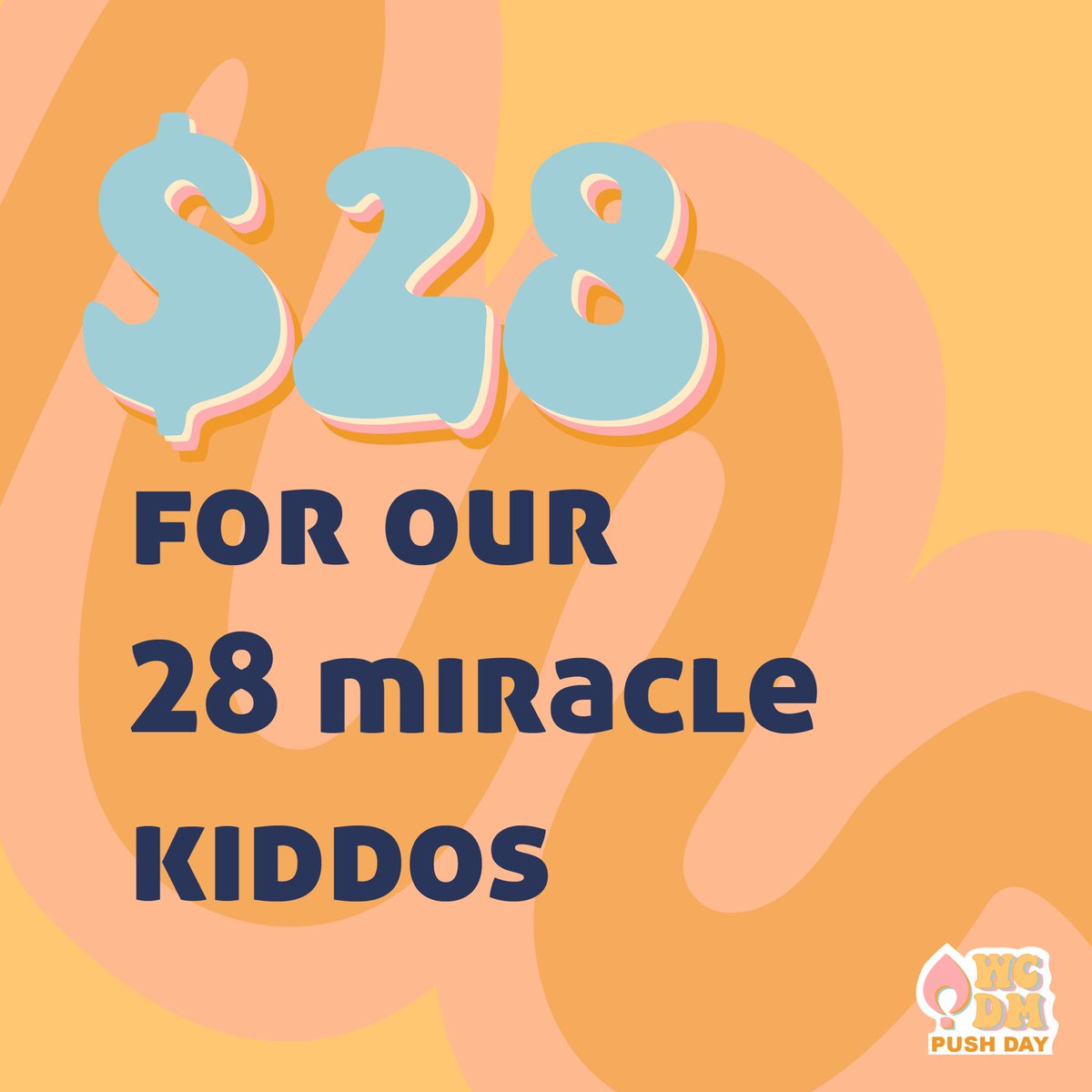Our WCDM team challenges you to fundraise $28 this hour for our 28 awesome miracle kiddos we have on our team! Keep working hard and let’s keep #GroovinOurWayTo40k