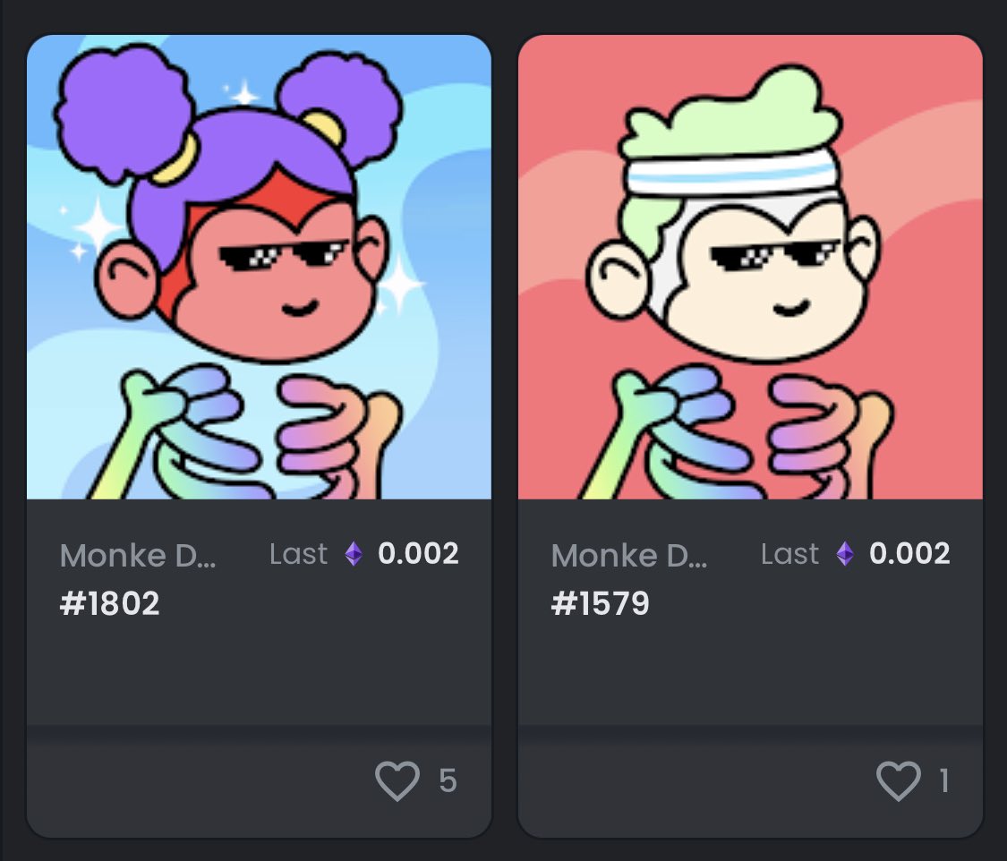 MonkeDoods's tweet photo. The 2 RAREST Monke Doods have just sold!!

#nft #NFTCommunity #PolygonNFT #NFTGiveaway #NFTartist #NFTdrop #NFTshill #NFTshilling #BoredApeYC #Doodles #monke #opensea #ETH #nftart https://t.co/bpaOgAnDO5