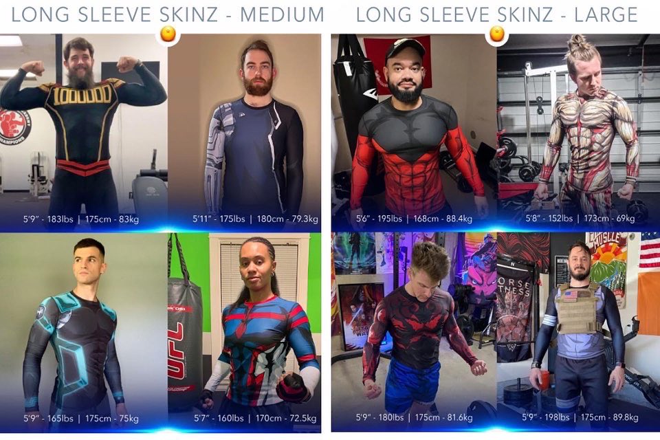 Sizing is now easier. Compare your stats to some of our squad members to figure out which sizes will fit you the best. We will try to update this as time goes on for you to have a better shopping experience. Visit our website to check out this section!