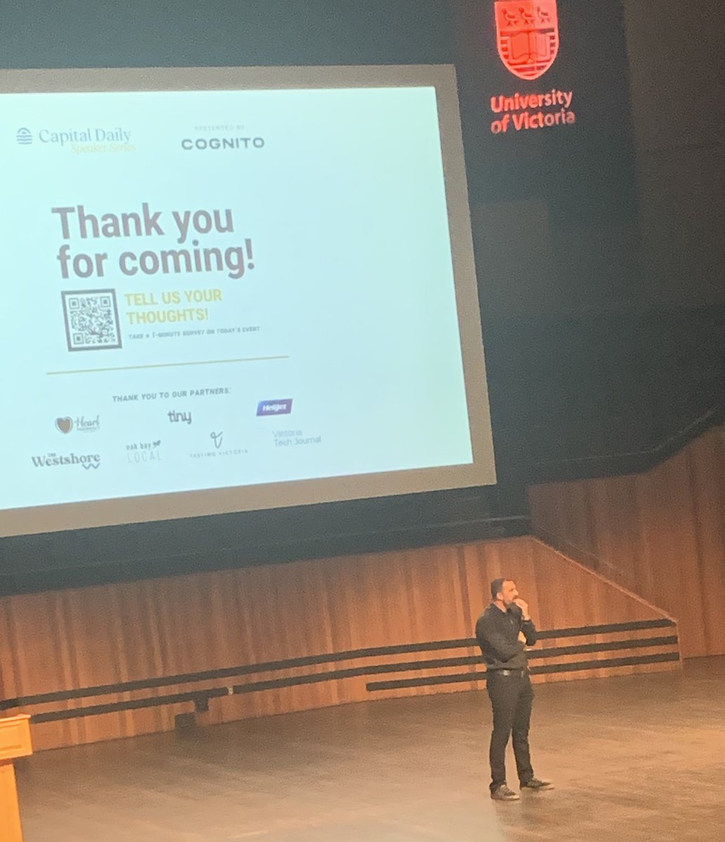 OptimindTMS's tweet photo. Fascinating, inspiring, engaging talk by @hubermanlab today - we agree "TMS is really cool"! 
With training and certification from Harvard and the International Clinical TMS Certification Course our #Optimind team knows #TMS 
Thank you @CapitalDailyVic &amp; sponsors! #justfeelbetter https://t.co/RjNZ4PSxoL