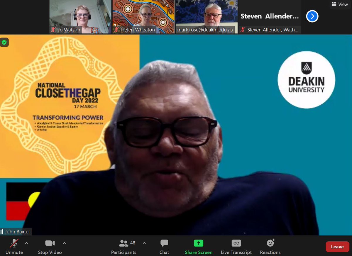 Deakin_DI's tweet image. Thanks Uncle John Baxter for so generously telling your story today to our @deakin community. So insighful. #ClosetheGapDay2022