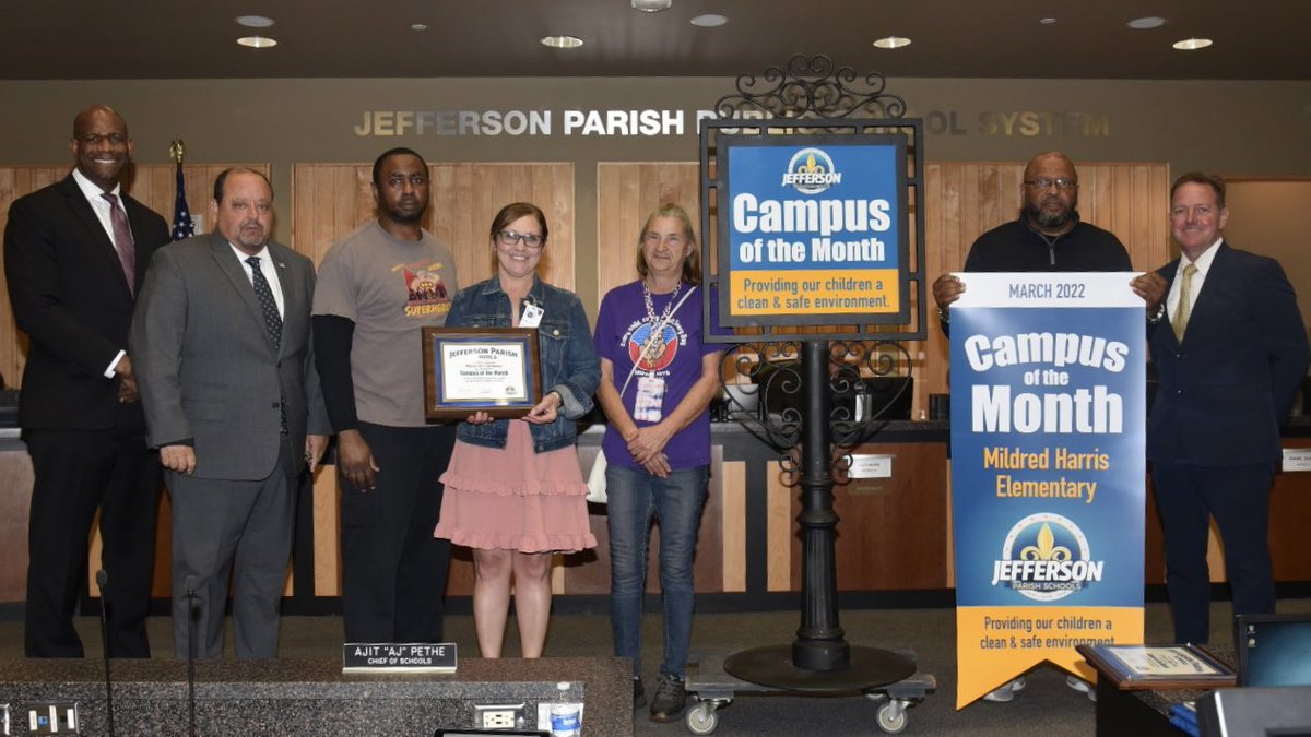 JPschools's tweet photo. Plenty to celebrate tonight. 

Recognized @CouncilmanBLee &amp; @DocJoeBouie $41,122 donation, East Jefferson High boys soccer team for state runner-up season, School of the Month Marrero Middle, &amp; Campus of the Month Harris Elementary. #ForwardTogetherJP #LaEd https://t.co/OZoyC3JzeH