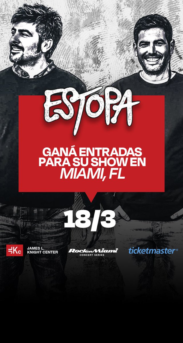 ghoghos's tweet photo. Queres ganarte entradas para @estopaoficial en #miami, anda a nuestro Instagram y participá 👉 https://t.co/Q1NqbMDzba https://t.co/Jo5YLn8IfR
