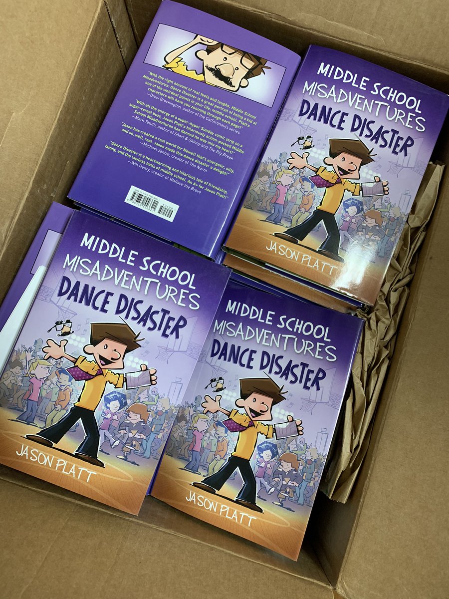 mrandmecomic's tweet photo. My author copies have arrived! They hit the shelves of your favorite booksellers April 5th!!
.
.
#middleschoolmisadventures #dancedisaster #mgbooks #mglit #kidlit #reading #graphicnovels #cartooning #funnybooks #reading #middlegrade https://t.co/mMUL6ULS1S