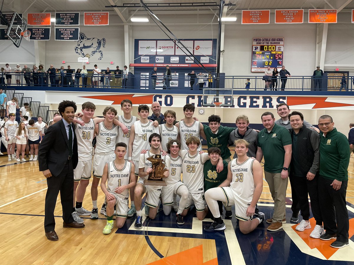 NDPMA_Athletics's tweet photo. Notre Dame Boys Varsity Basketball MHSAA Regional Champions! https://t.co/ZnSJnlbJ6M