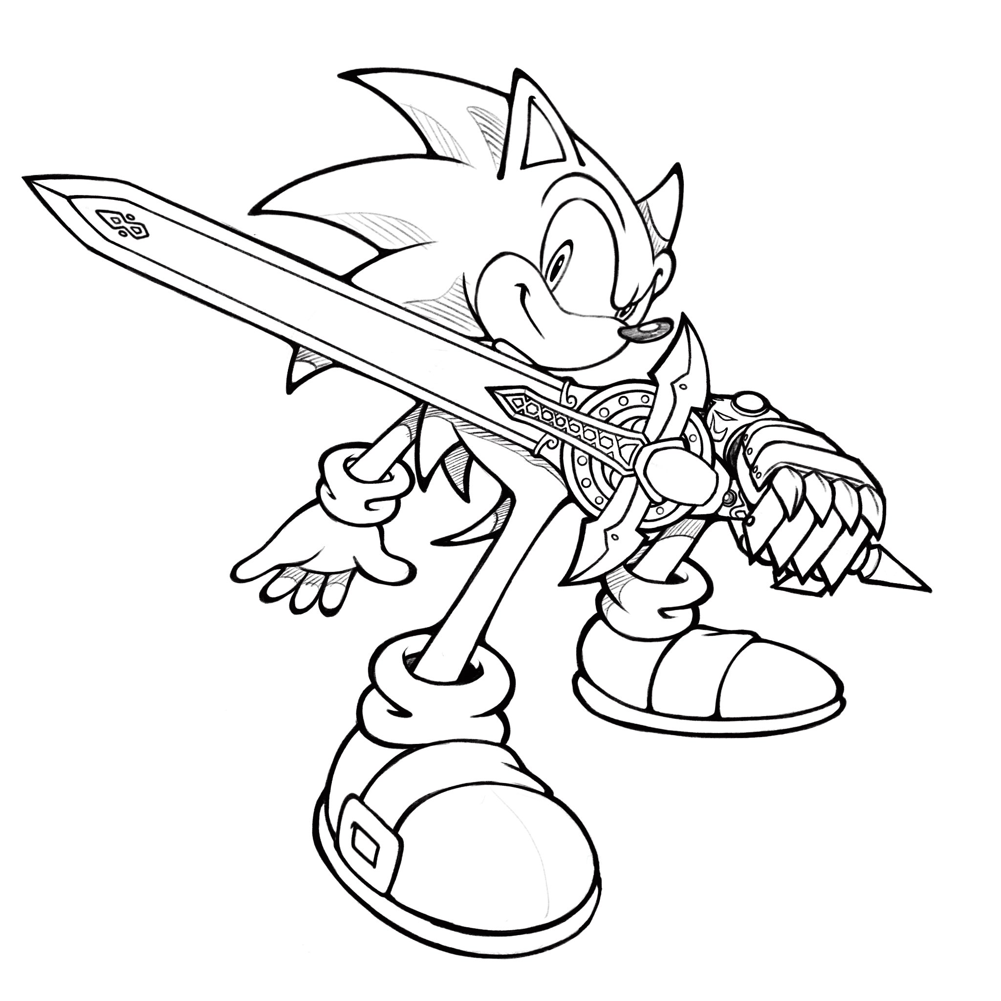 and the black knight sonic coloring pages