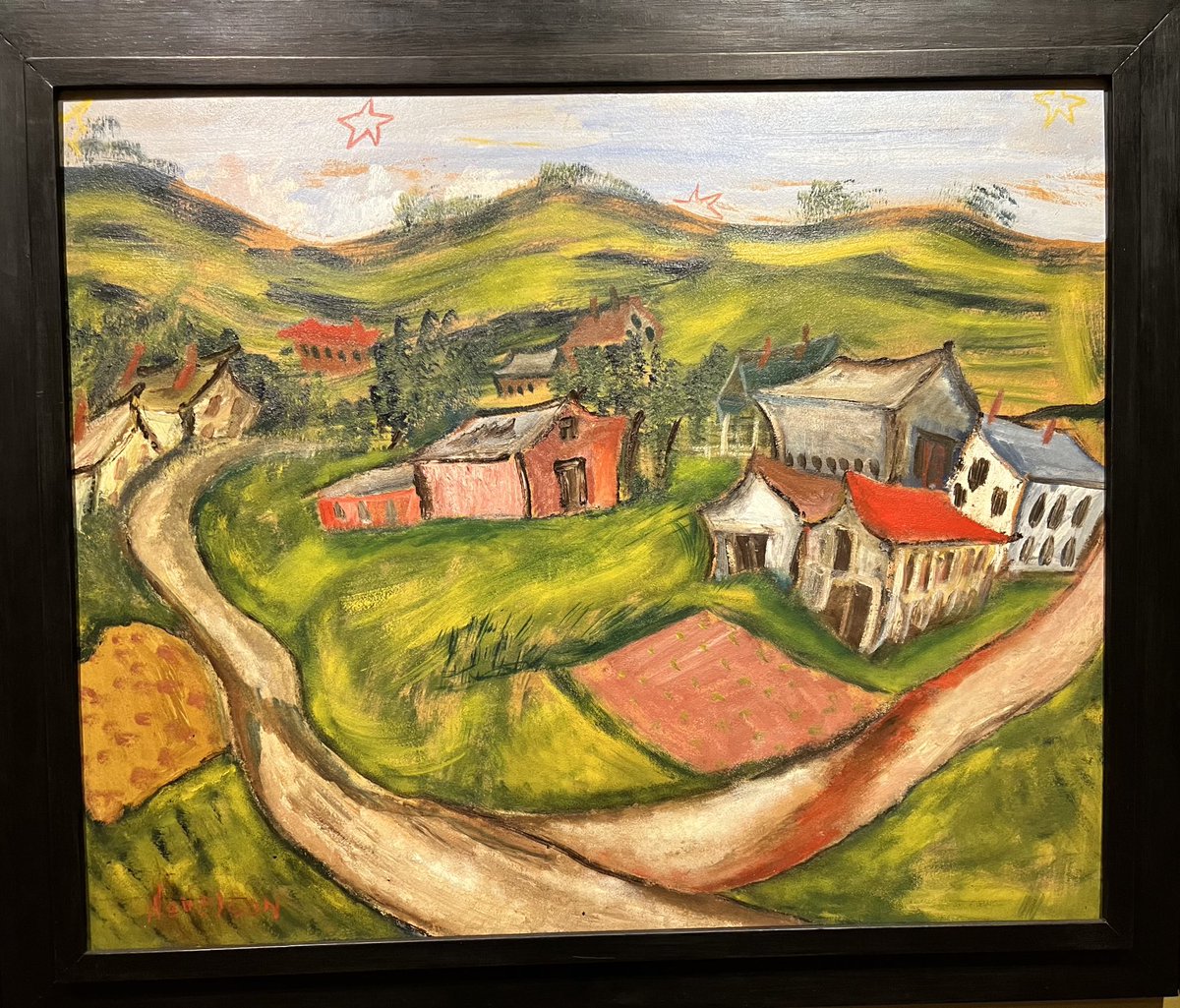 ZGJR's tweet photo. Saw this painting today, a beautiful #Maine landscape- made me be grateful for being here- but also think of the Sad & Ugly reality of #Ukraine today! Then I read the paintingโs legend! #AlwaysUkraine #Peace #WakeUpRussia #StoptheMadness NO #Putin but #PutOut ! https://t.co/pxLtQHzN7m
