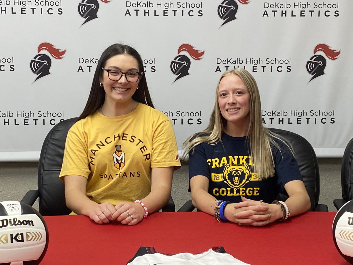 BaronAthletics's tweet photo. Baron Athletics 
We are excited for Paige and Hope who both signed their NLI today to extend their Academic and Volleyball careers. Good luck to both of you and we look forward to following your successes. 
#WeAreDeKalb https://t.co/F2FD8C8YEz