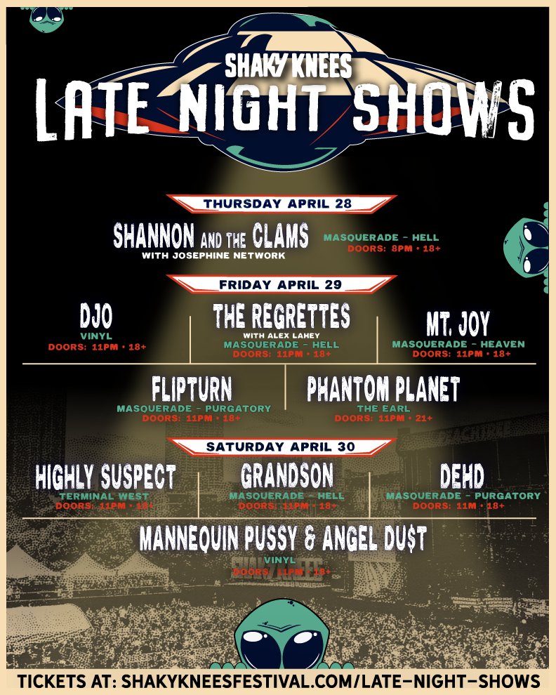 Shaky Knees 2022 Late Night Shows lineup