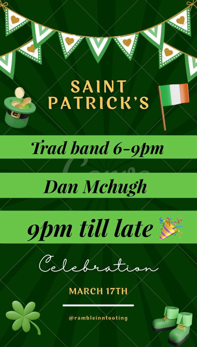 It’s here after 2 years it time to celebrate <a href="/IrishinLondon/">Irish in London Official</a> <a href="/SeanTreacysLon/">Sean Treacy's Hurling Club London</a> <a href="/OfficialTmufc/">Tooting & Mitcham United FC</a> <a href="/tootingnewsie/">Tooting Newsie</a> <a href="/TootingNub/">Tooting Nub News 🇺🇦</a> #sw17 #sw12 #sw16 #sw18 #CR4