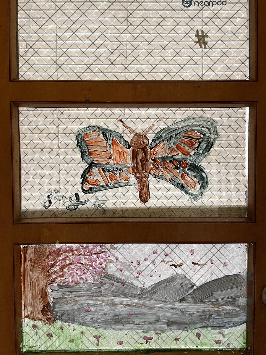 mrsrubinsworld's tweet photo. My student (artist) is helping our classroom get ready for spring! He wanted to paint cherry blossoms …then we all did! ☺️ #CHESRubin4 @capitolheightse @CHES_TAG https://t.co/CqFeqR5qGr