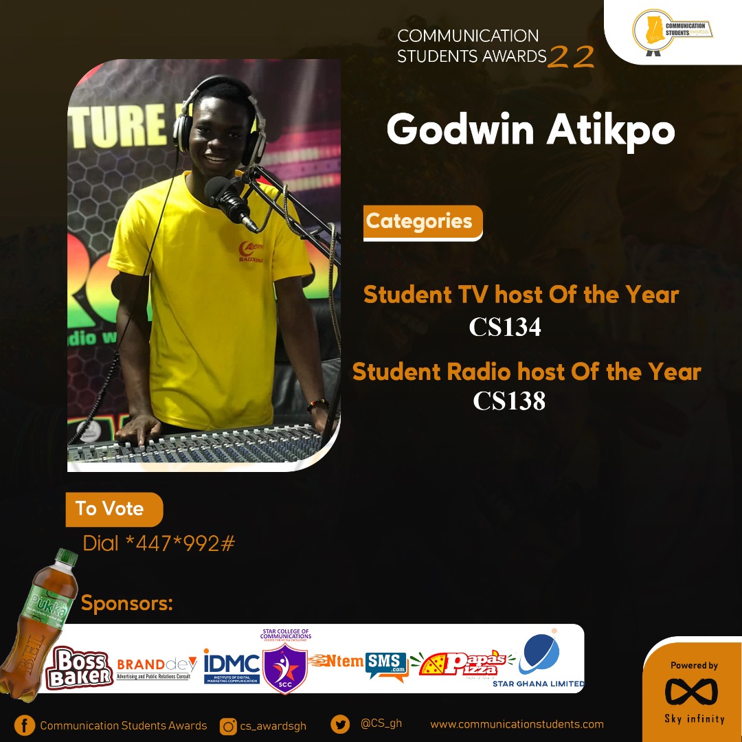 CSA_gh's tweet photo. Dial  *447*992# to Vote Now !!! 

#CSAwards2022 #CommunicationstudentsAwards #communicationstudents https://t.co/ujkABOth2h
