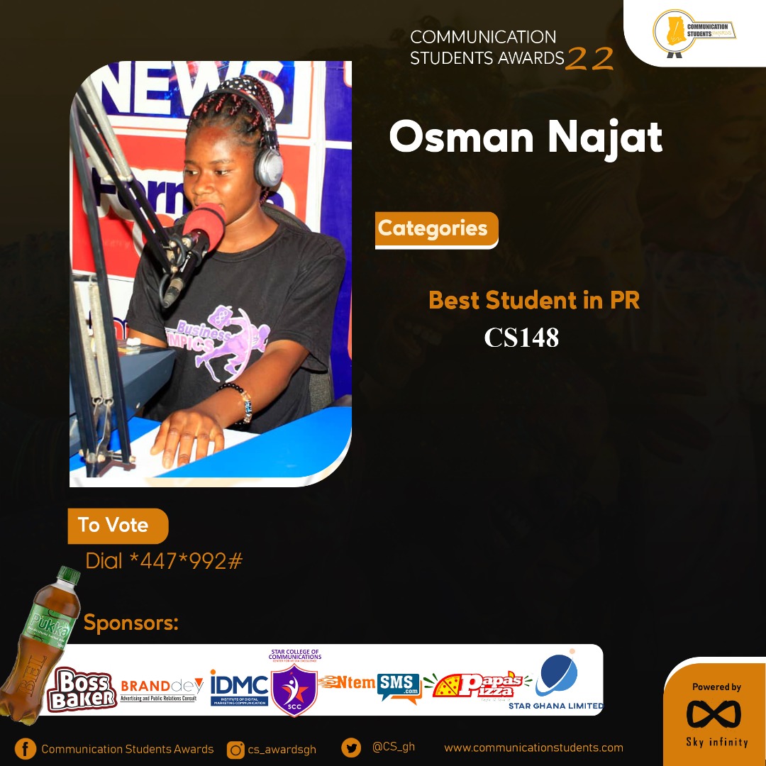 CSA_gh's tweet photo. Dial  *447*992# to Vote Now !!! 

#CSAwards2022 #CommunicationstudentsAwards #communicationstudents https://t.co/zOo2j5JJ1c
