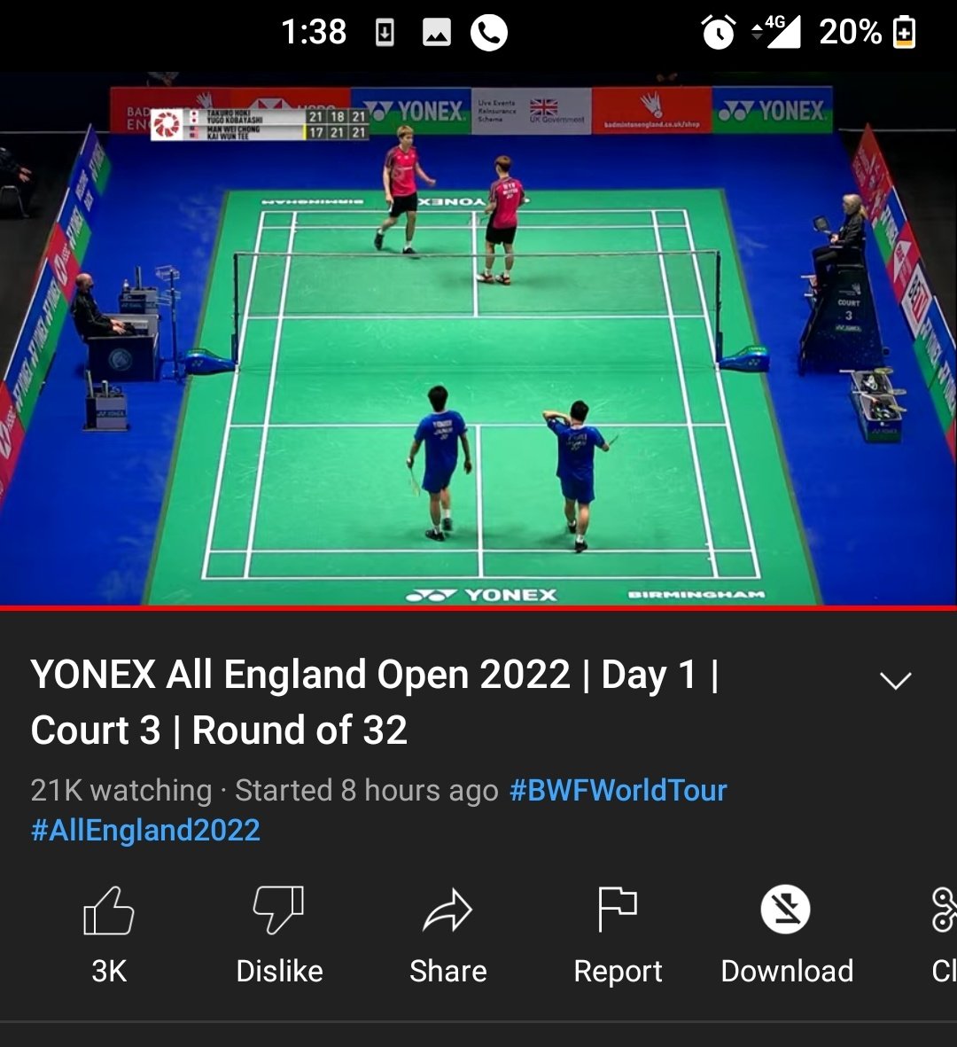 atien0204's tweet photo. @iuwahyuniaziz Barai p keje hrini. Layan #AllEngland2022  tp pair Japan bertrabur strategy malam td mgkin sbb pair kita new seed so taley baca lg game plan.  5points straight score kejar last minute. https://t.co/iRt45RroTH