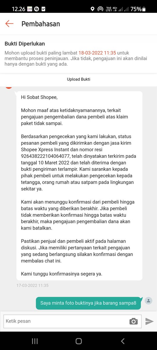 Triedisptra's tweet photo. Halo shoppe? Kok untuk pengajuan refund sangat dipersulit untuk customer, apalagi barang belum diterima tapi barang ditracking main tulis sudah diterima saja dan gaada bukti foto , kecewa banget @ShopeeID suruh upload bukti malah pengajuan dibatalkan. Kurir gabisa dihubungi juga https://t.co/nfEgSbQ22F