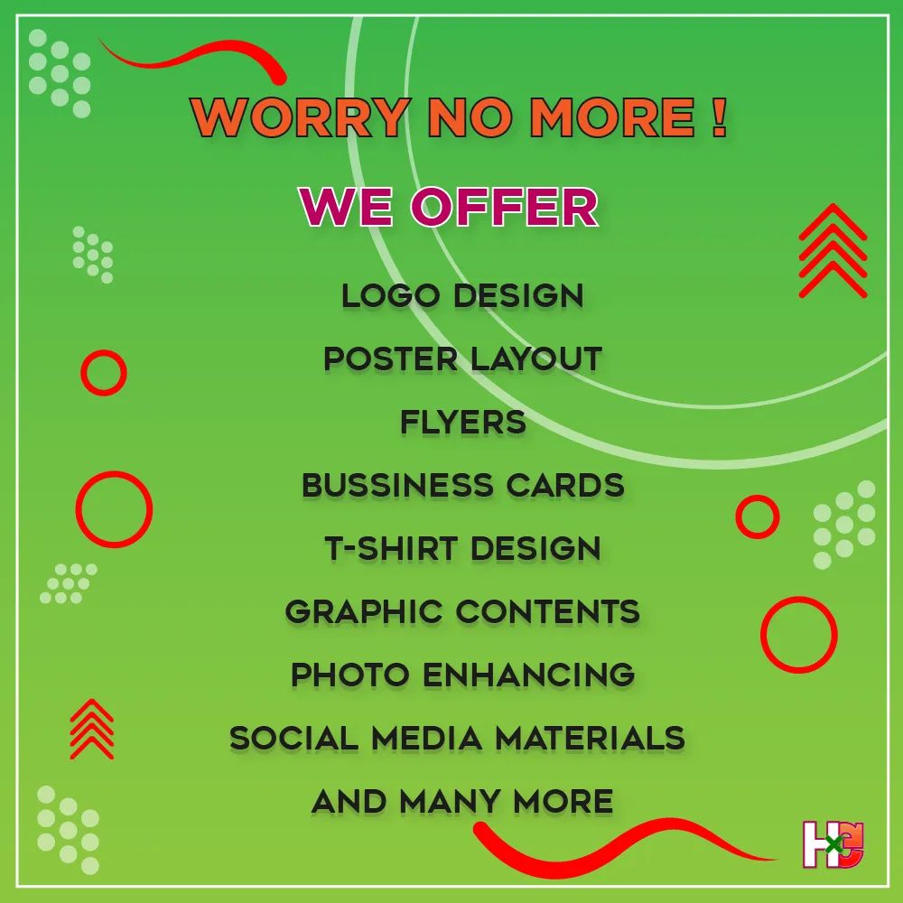 Tannie13l's tweet photo. 📢📢What do we offer? 
✔ Logo design
✔ Business Card
✔ Brochure
✔ Posters
✔ Social Media post
✔ Thank you card
✔ YOUTUBE BANNER
✔ Invitation card
And a lot more!! https://t.co/T3soocblR1