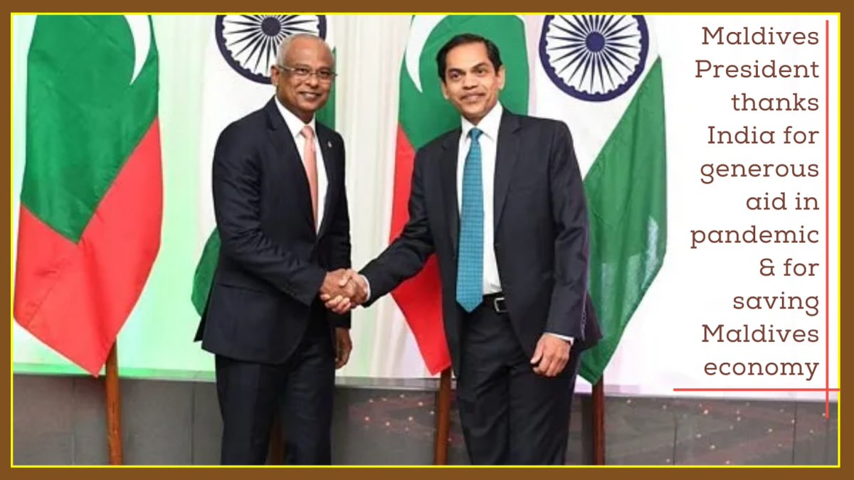 samirsinh189's tweet photo. #MaldivesPresident thanks India for generous aid in pandemic & buying bonds worth $250mn to save #MaldivesEconomy. But @MaldivesVoice4 reports how China is funding ex-President Yameen’s ‘India Out’ Campaign. China upset at rising #IndianInfluence in strategically located Maldives https://t.co/rvW6rDQYCG