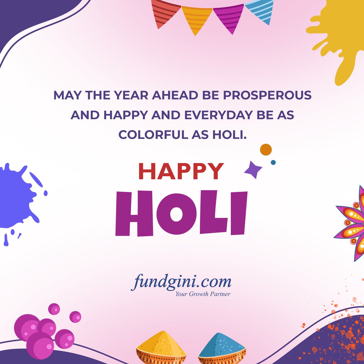 fundgini's tweet photo. Bright colors, water balloons and melodious songs are the ingredients of perfect Holi. Wishing everyone a very happy and wonderful Holi. 

https://t.co/bIaIzTw5C8 #colorsofhappiness #ecofriendly #colorsislife https://t.co/PWtEuPTUo1
