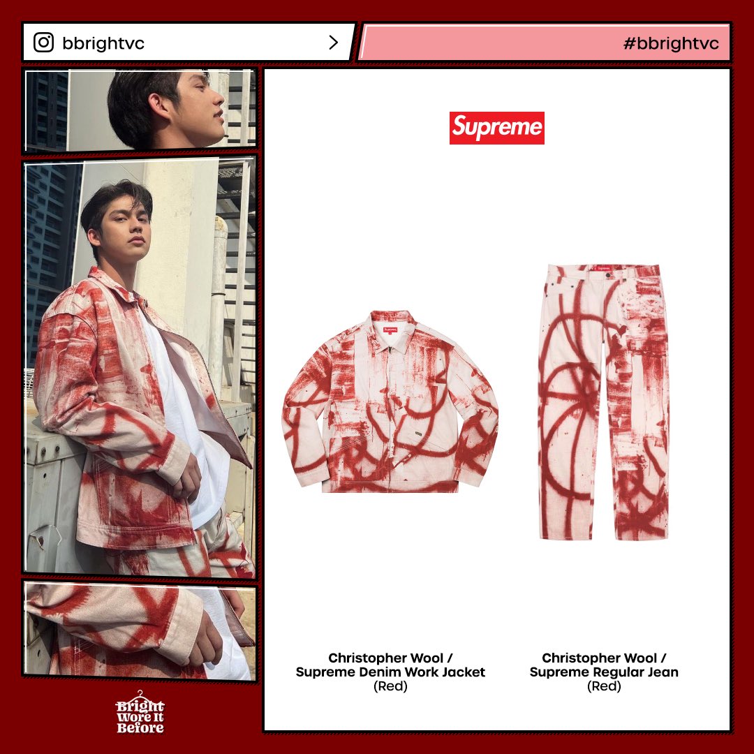 Supreme Christopher Wool Denim Work Jacket Red