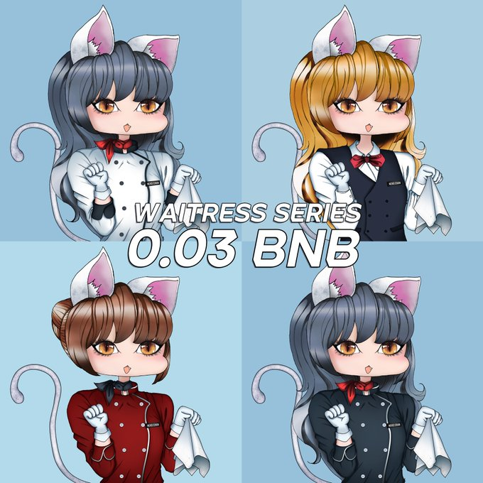 <a href="/MatCendawaNFT/">Mat Cendawan</a> Hi Mat Cendawan! May Neko interest you with this kawaii waitress? Introducing NekoGirl latest drops, waitress series! Each for only 0.03 BNB, are you ready to order, sir? 🍴🍽️

app.pentas.io/user/NekoGirl

RTs are very much appreciated, Thank you Mushyy! Have a good day! ❤️✨